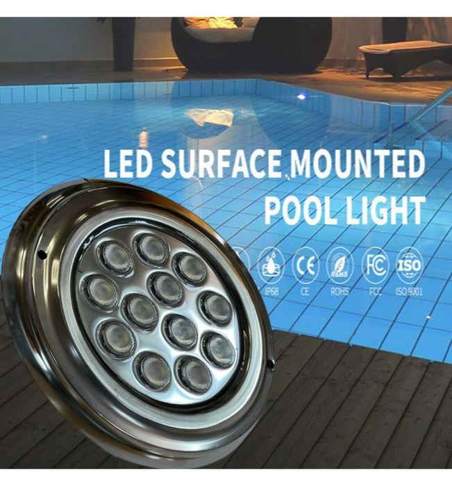 36W Underwater LED Light 12V DC IP68 Stainless Steel 4000K