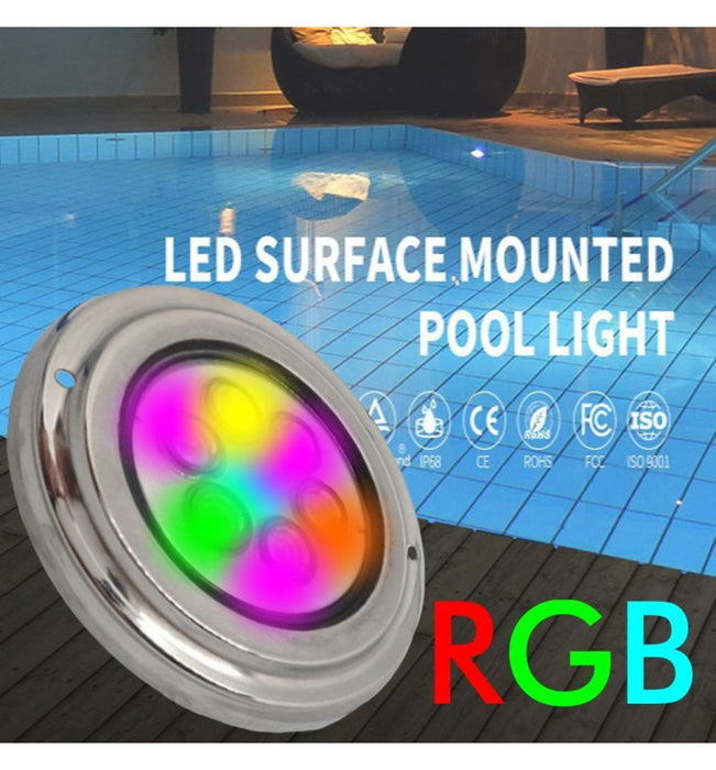 18W Underwater LED Light 12V DC IP68 Stainless Steel RGB