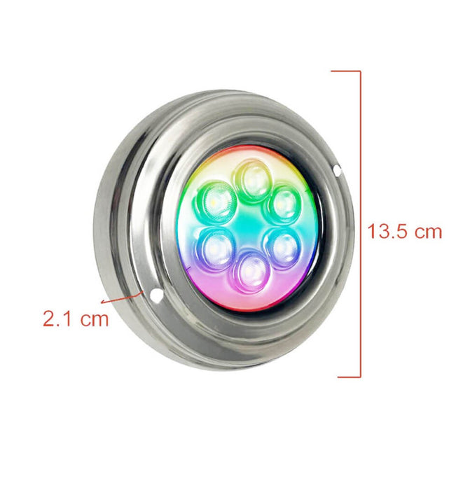 18W Underwater LED Light 12V DC IP68 Stainless Steel RGB