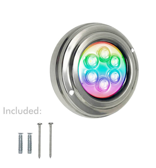 18W Underwater LED Light 12V DC IP68 Stainless Steel RGB