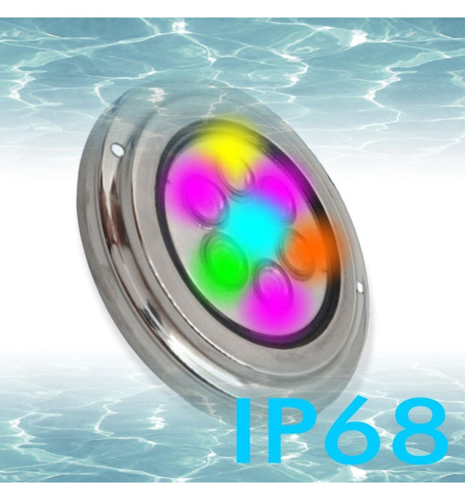 18W Underwater LED Light 12V DC IP68 Stainless Steel RGB