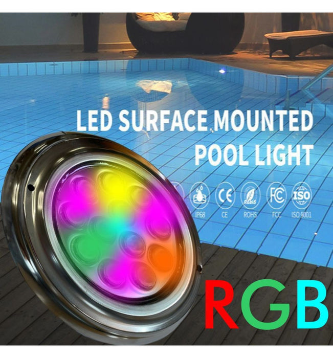 36W Underwater LED Light 12V DC IP68 Stainless Steel RGB