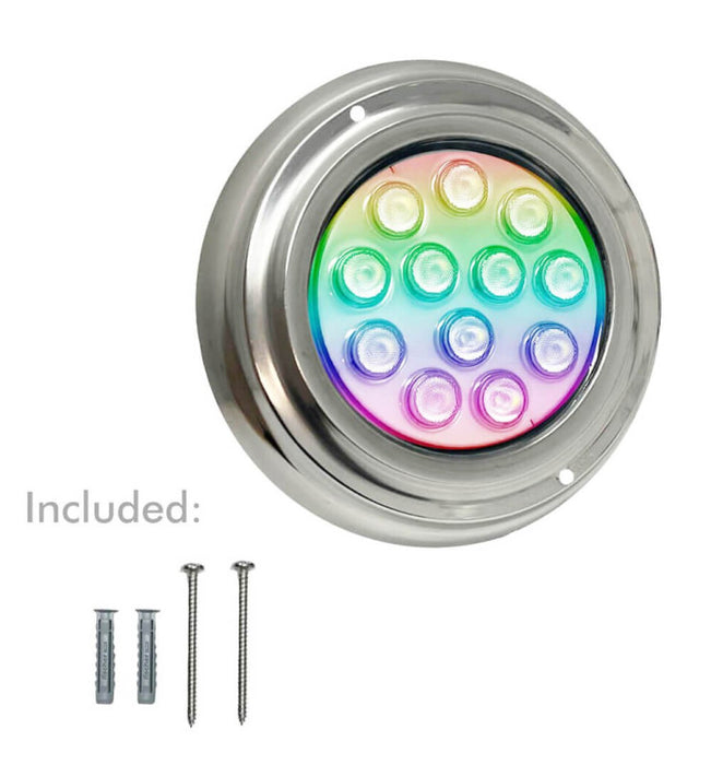 36W Underwater LED Light 12V DC IP68 Stainless Steel RGB