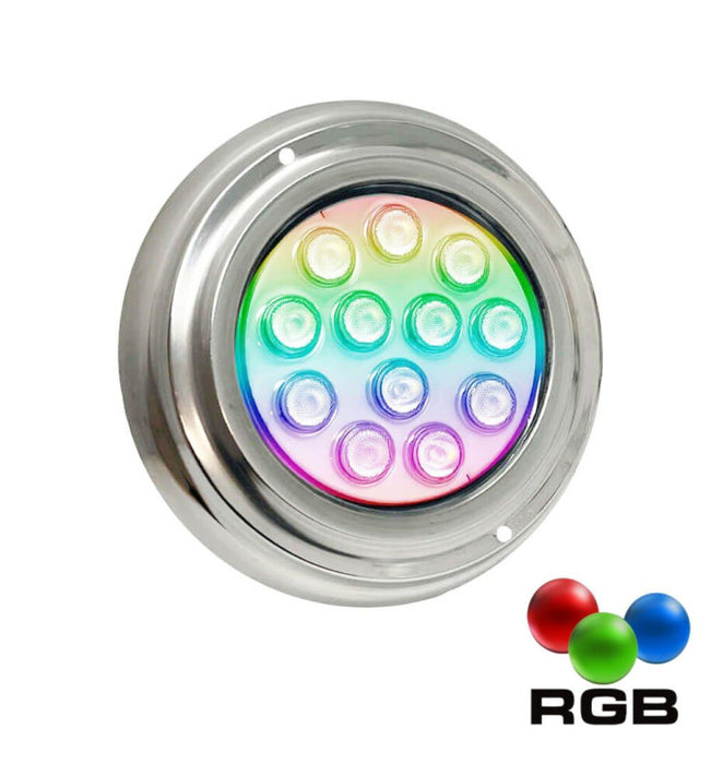 36W Underwater LED Light 12V DC IP68 Stainless Steel RGB