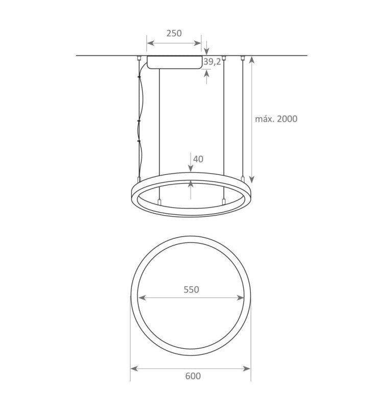 37W Circular SPACE VENUS LED Pendant Light in Black 60cm - LED Pendant