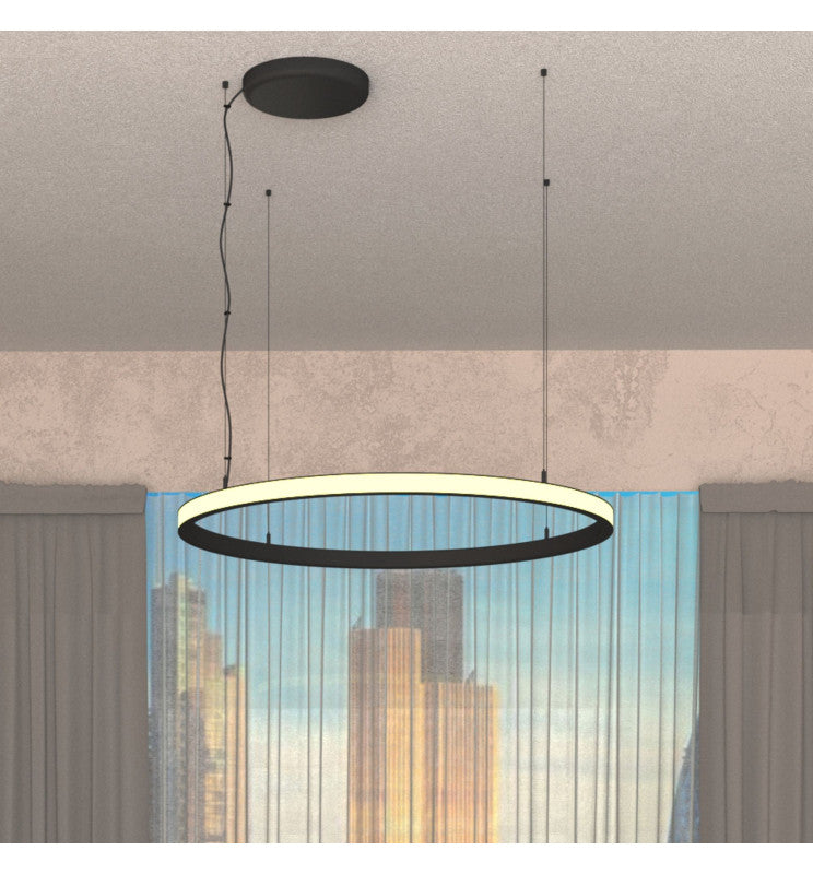 37W Circular SPACE VENUS LED Pendant Light in Black 60cm - 2700K / STANDARD 10-20 working days - LED Pendant