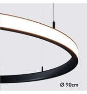 54W Circular SPACE VENUS LED Pendant Light in Black 90cm - LED Pendant