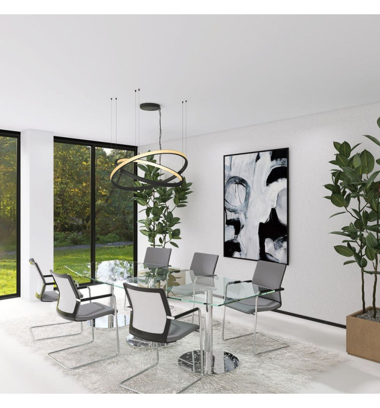 54W Circular SPACE VENUS LED Pendant Light in Black 90cm - LED Pendant