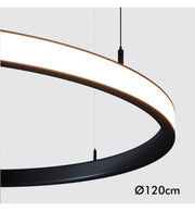77W Circular SPACE VENUS LED Pendant Light in Black 120cm - LED Pendant
