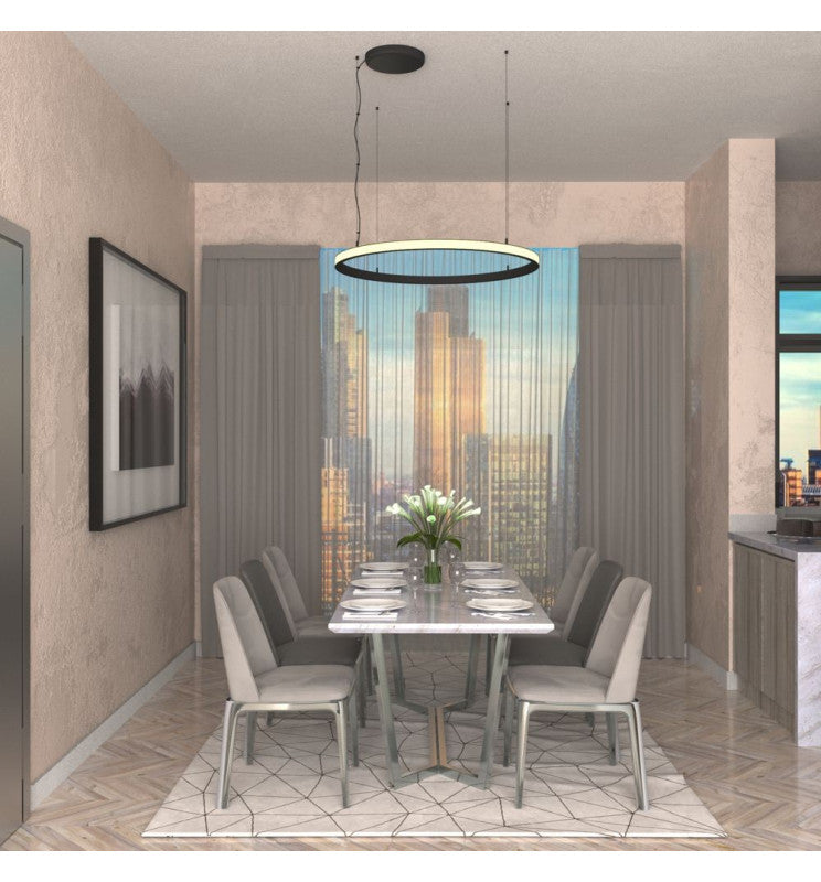 77W Circular SPACE VENUS LED Pendant Light in Black 120cm - LED Pendant