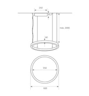 37W Circular SPACE VENUS LED Pendant Light in White 60cm - LED Pendant