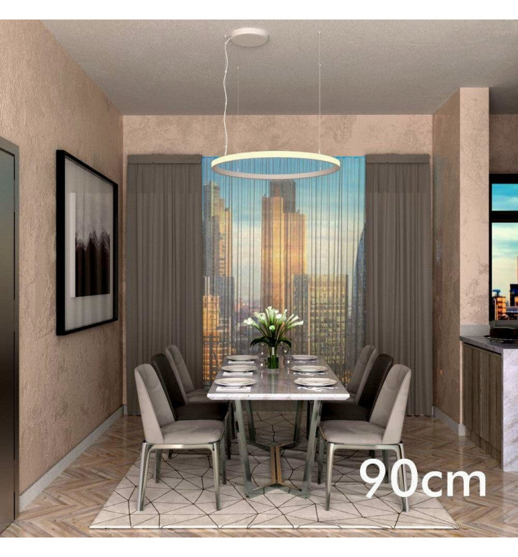 54W Circular SPACE VENUS LED Pendant Light in White 90cm - LED Pendant