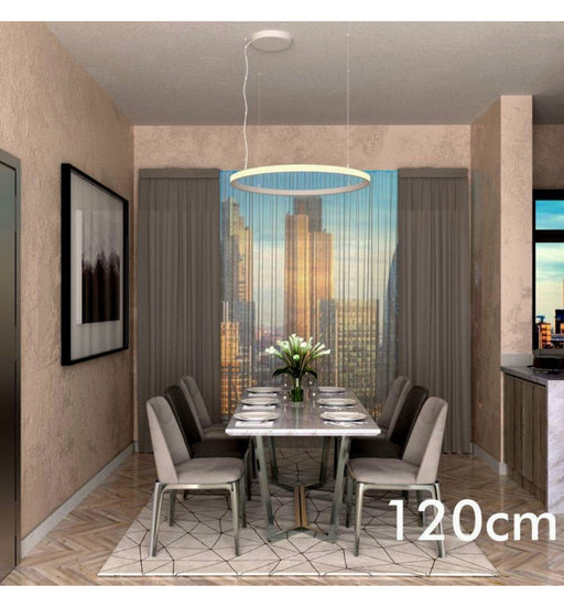 77W Circular SPACE VENUS LED Pendant Light in White 120cm - LED Pendant