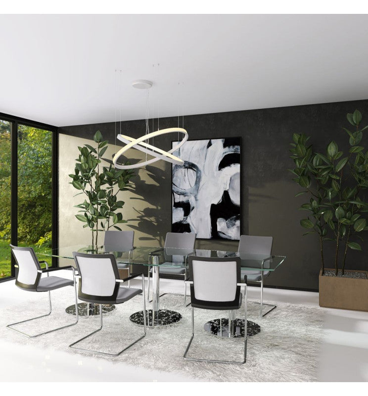 77W Circular SPACE VENUS LED Pendant Light in White 120cm - LED Pendant