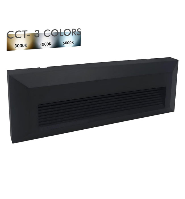 6W LED Wall and Step Bollard KOUVOLA Black IP65 CCT