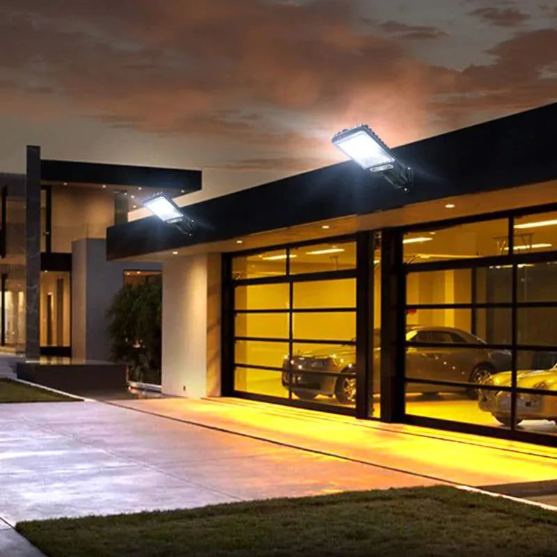 led solar floodlights on the wall