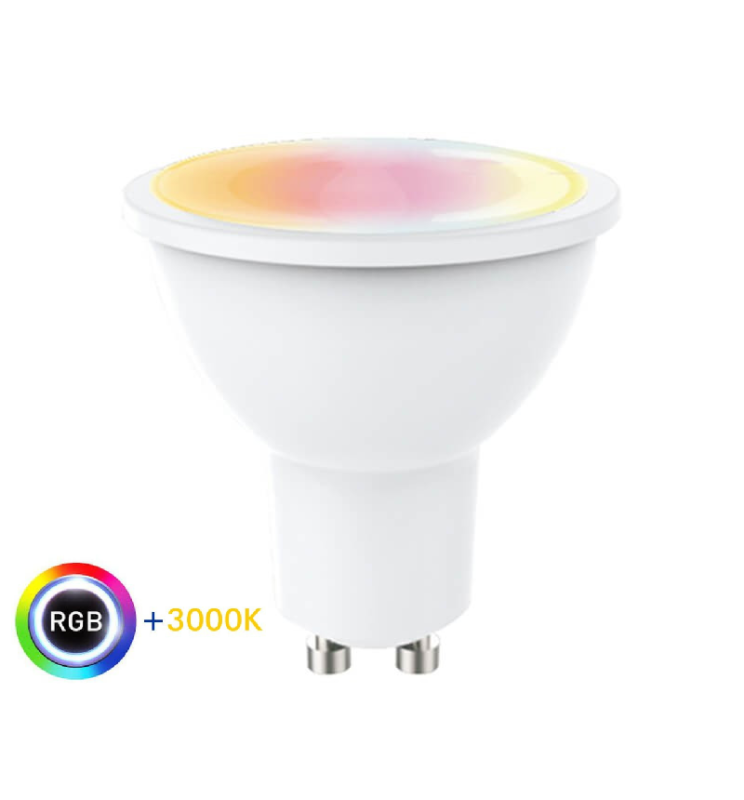8W GU10 LED Bulb with Remote Control RGB 3000K - GU10 Bulb