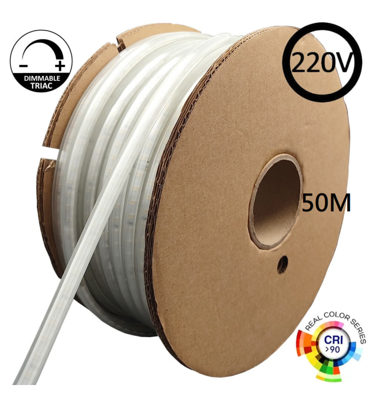 8W Dimmable LED Strip with Rectifier Cable 50m 5700K