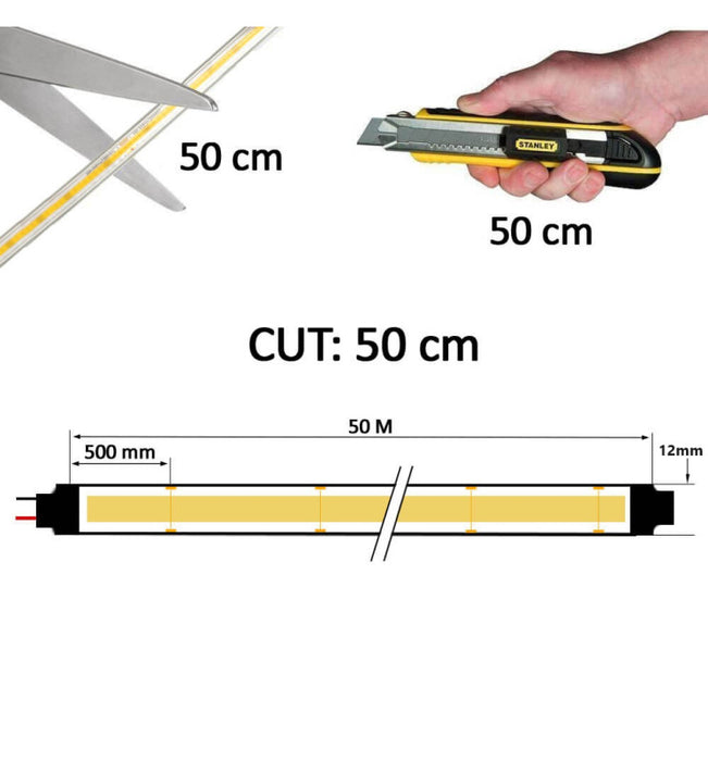 LED COB Strip 220V 50m Roll 320 LEDm 800Lm 10Wm IP65