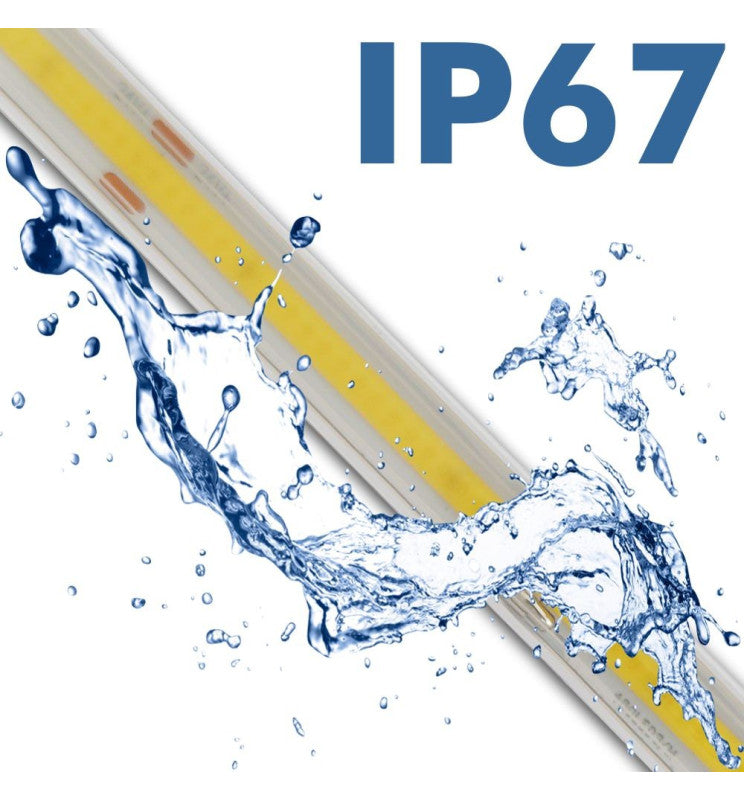 24V LED COB Strip 480 LED/m 1200Lm/M 12W/M CRI90 IP67 - 30m - LED Strip