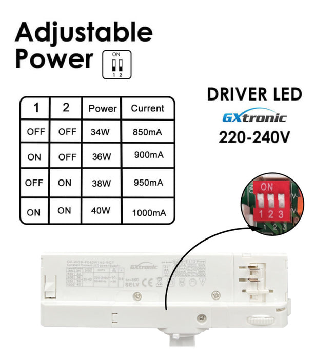 40W-26W LED Tracklight NEW MAYA White Three-Phase CCT - CRI+92 - UGR13