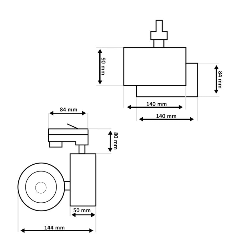 40W Single Phase MADRID LED Track Light Black