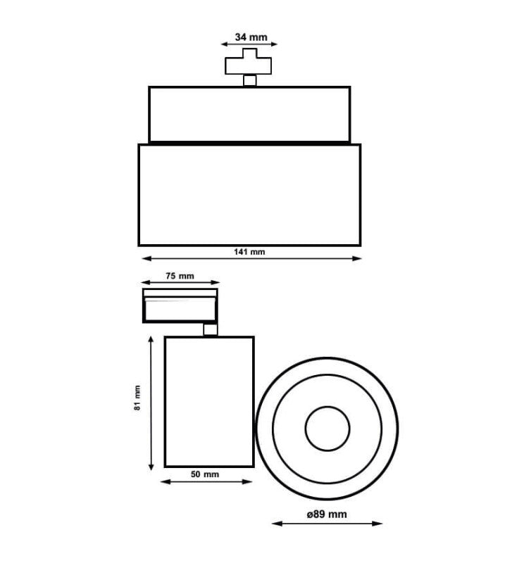 40W Single Phase MADRID LED Track Light White