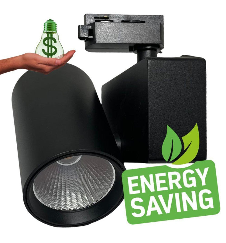 40W Single Phase MADRID LED Track Light Black