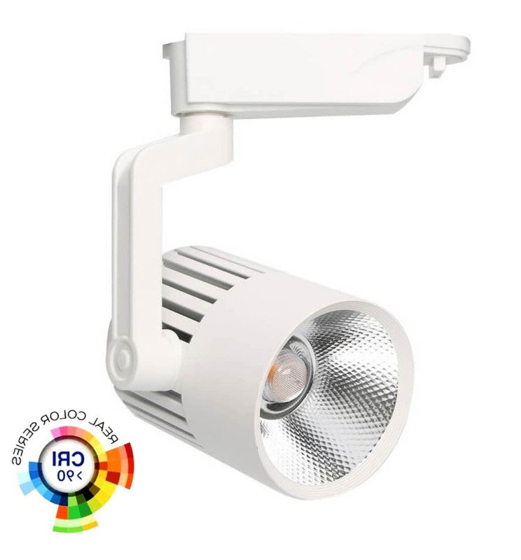 40W Single Phase PISA LED Track Light in White 4000K - LED Tracking Light