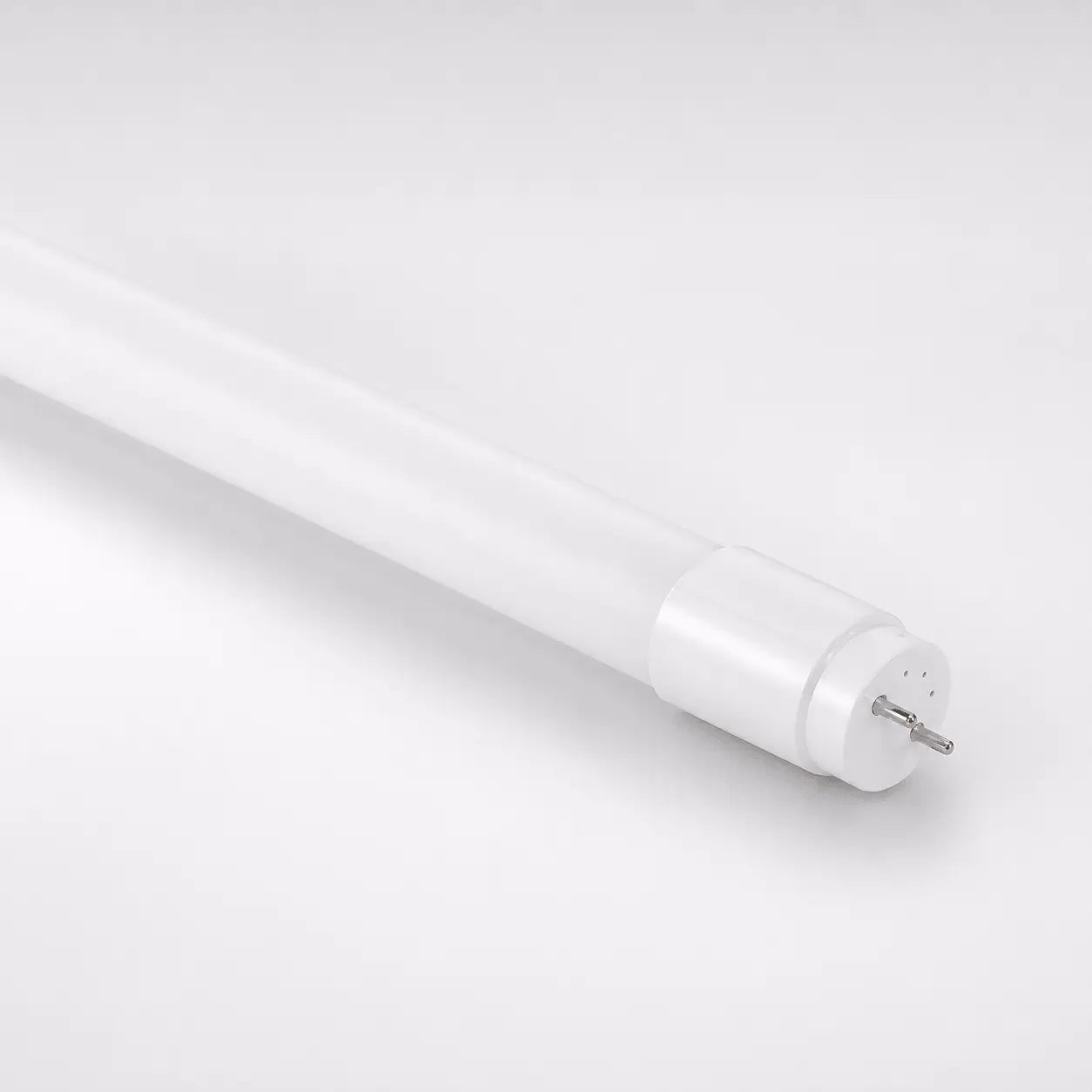 White fluorescent light led bulb on a white background