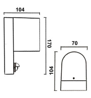 LED Wall Light for GU10 Bulb with PIR Motion Sensor IP65 - Wall Light Fixtures - Floodlights