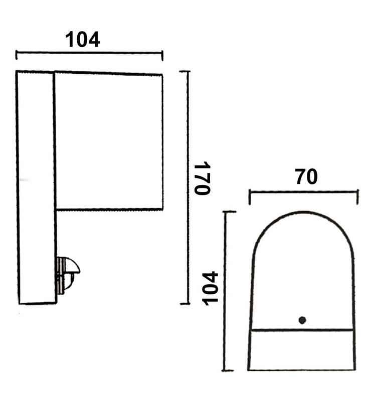 LED Wall Light for GU10 Bulb with PIR Motion Sensor IP65 - Wall Light Fixtures - Floodlights