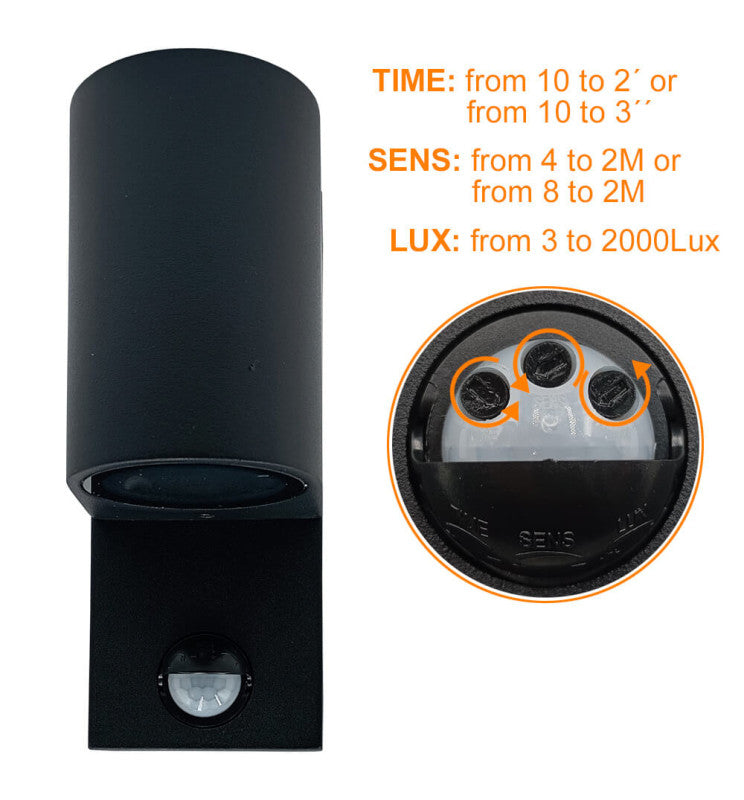 LED Wall Light for GU10 Bulb with PIR Motion Sensor IP65 - Wall Light Fixtures - Floodlights