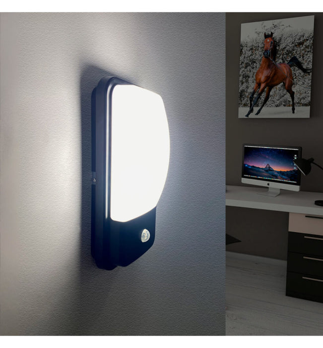 20W LED Wall Light for Outdoor Use 3CCT with PIR Motion Sensor IP65