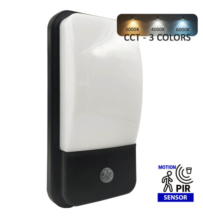20W LED Wall Light for Outdoor Use 3CCT with PIR Motion Sensor IP65