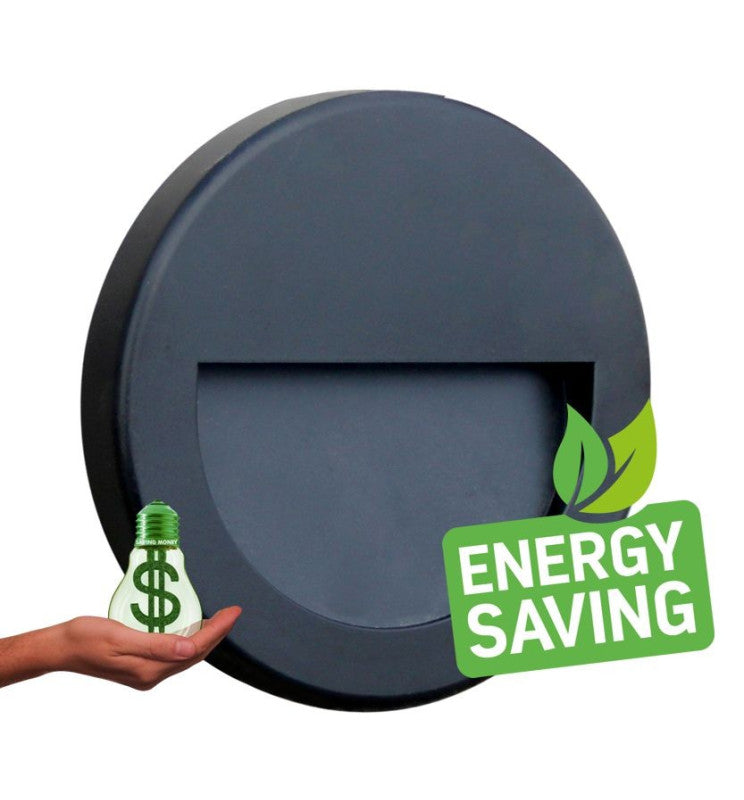 3W Recessed LED Wall Light Black IP65 - LED Wall light