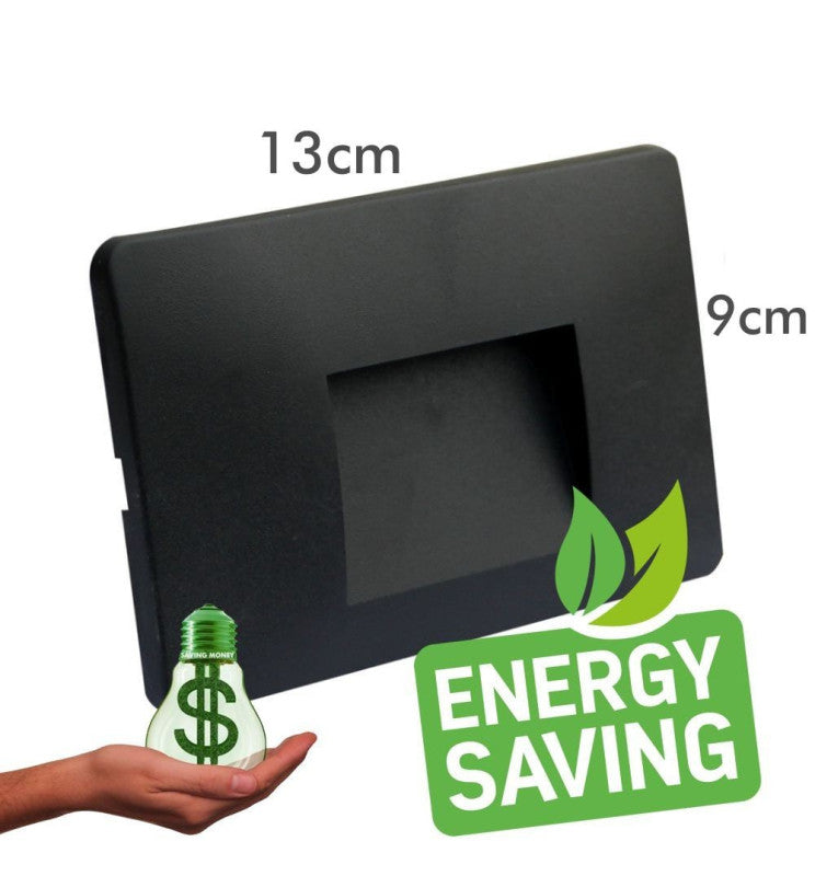 3W Rectangular LED Wall Light Black IP65 - LED Wall light