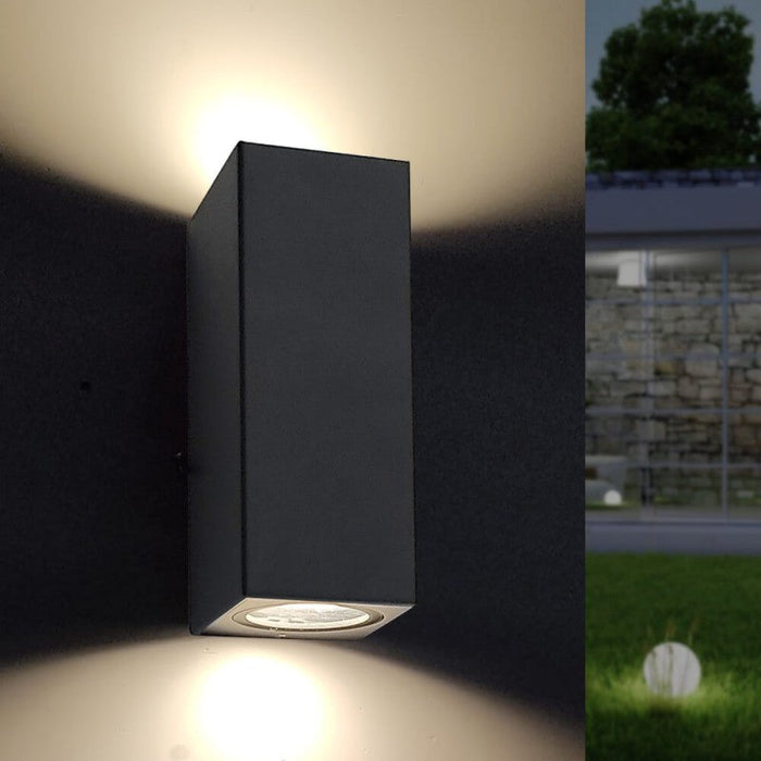 Indoor and Outdoor LED Wall Light with 2xGU10 bulbs CUBICAL - LED Wall