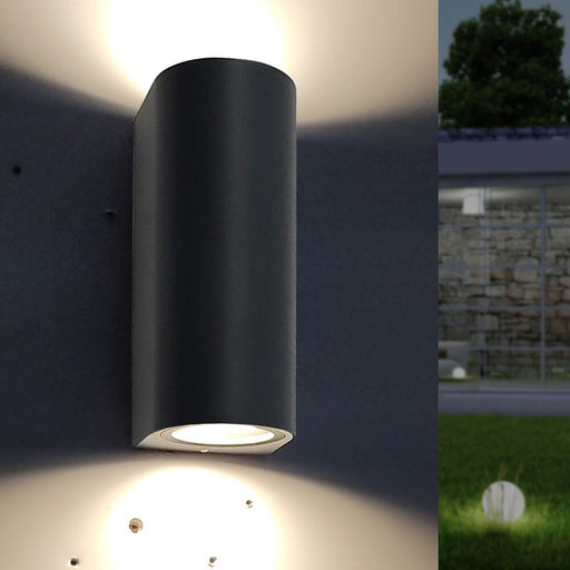 Indoor and Outdoor LED Wall Light with 2xGU10 bulbs ROUNDED - LED Wall