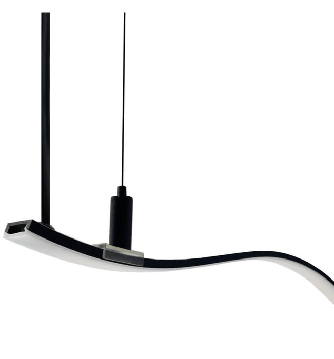 22W Linear Pendant Light MILANO Slim BLACK Curved - 4000K - 1.5m