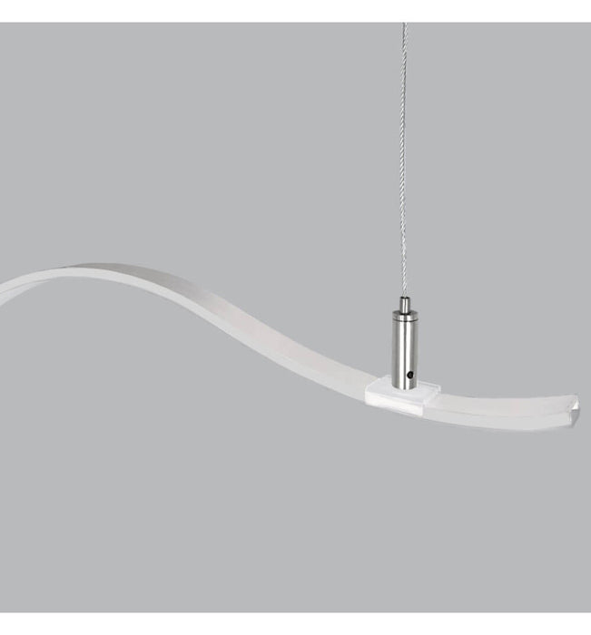 22W Linear Pendant Light MILANO Slim SILVER Curved - 4000K - 1.5m