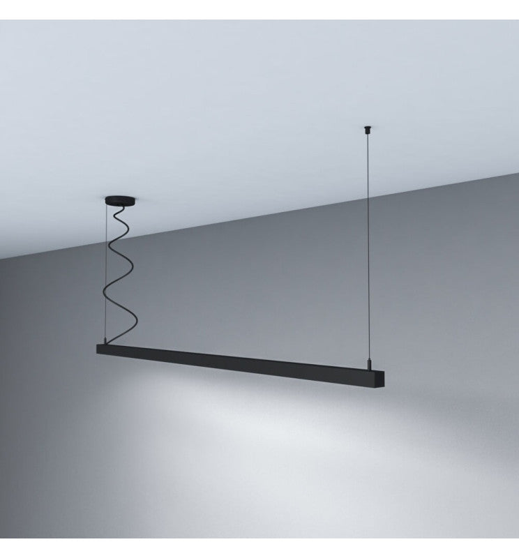 28W MUNICH Pendant LED Batten Light 1.44m in Black 4000K - STANDARD 10-20 working days - LED Batten