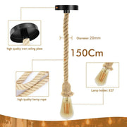 Decorative Pendant Rope Lamp Holder for E27 LED Bulbs - Housing