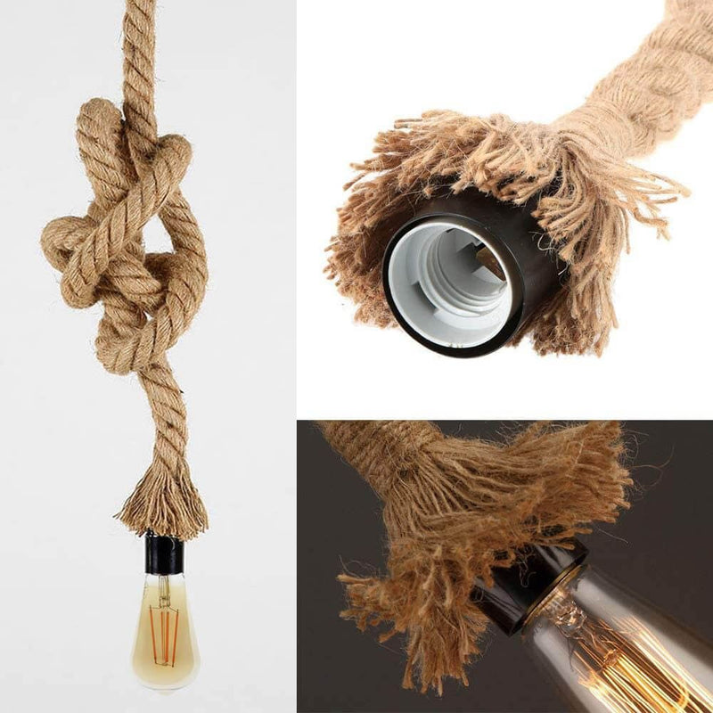 Decorative Pendant Rope Lamp Holder for E27 LED Bulbs - Housing