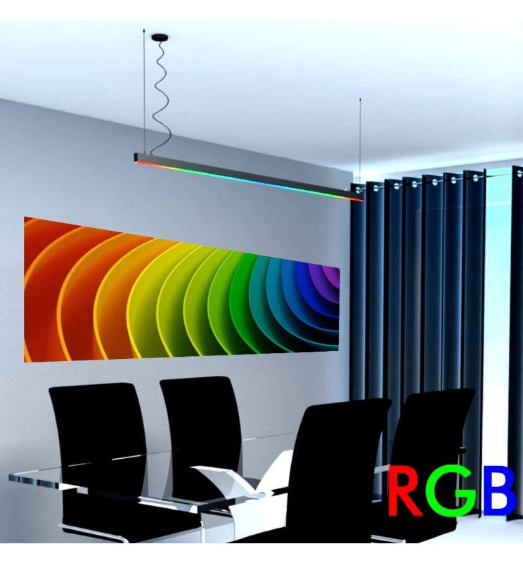 MUNICH RGB LED Linear Pendant Light – Black – IP54