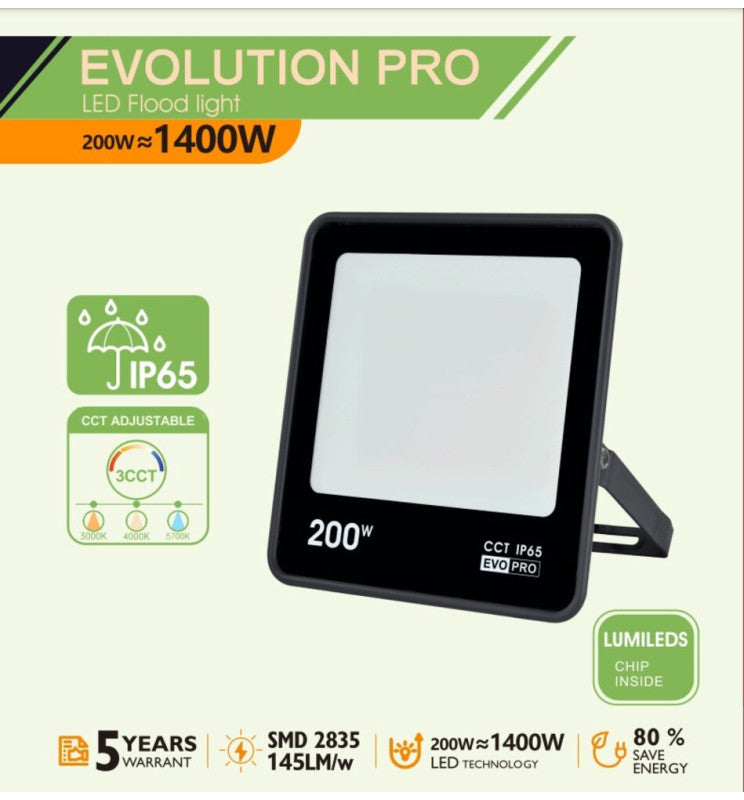200W EVO PRO LED Floodlight with LUMILEDS Chips CCT - LED Floodlight