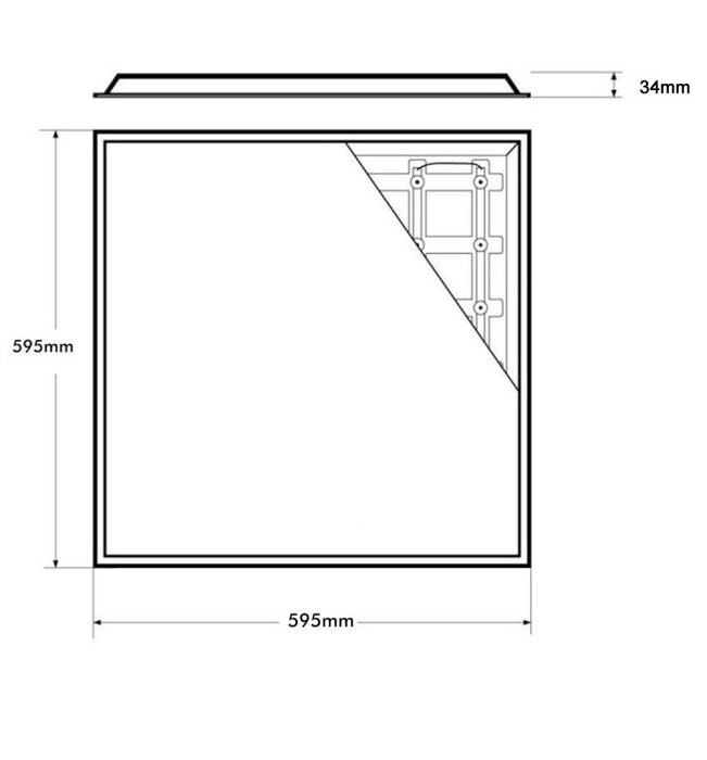 LED Panel 60x60cm 40W with Philips Driver - IP65 5700K