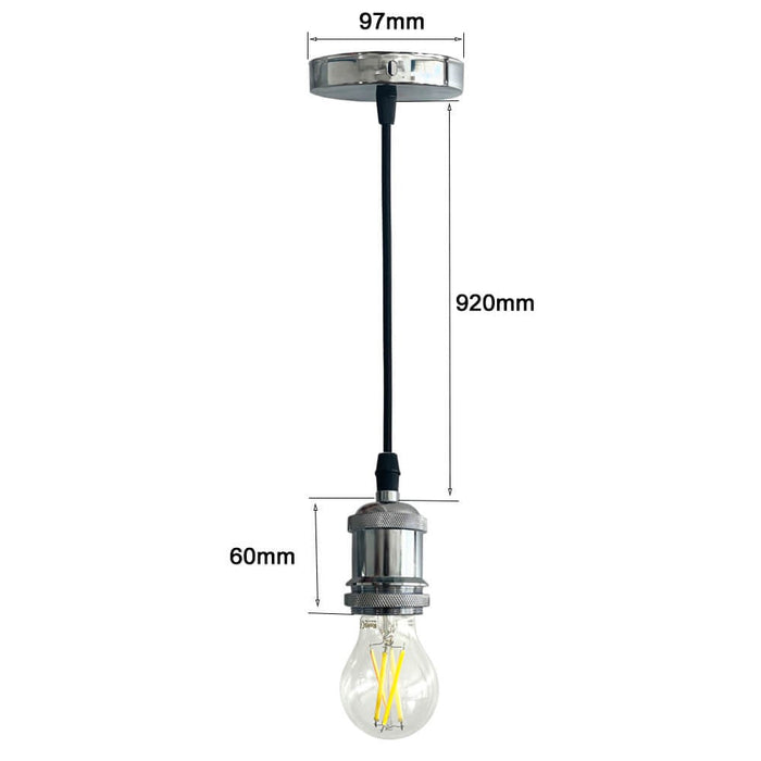 Pendant Lamp for E27 ROMA Silver - E27 Bulb