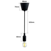 TURIN Pendant Lamp in Black for E27 Bulb - Housing