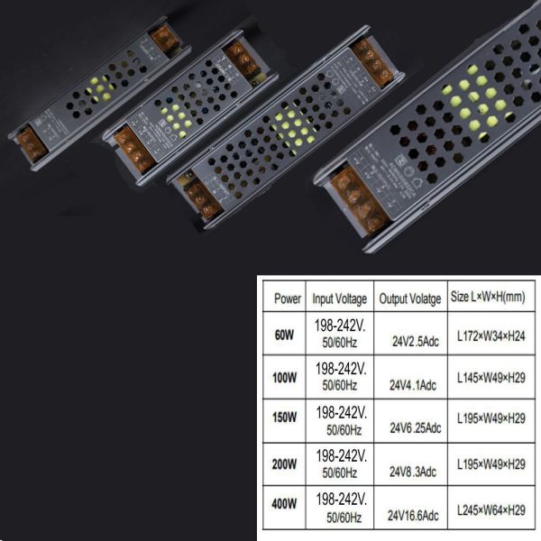 150W Power Supply 24V DC 6.25A - LED Accessories